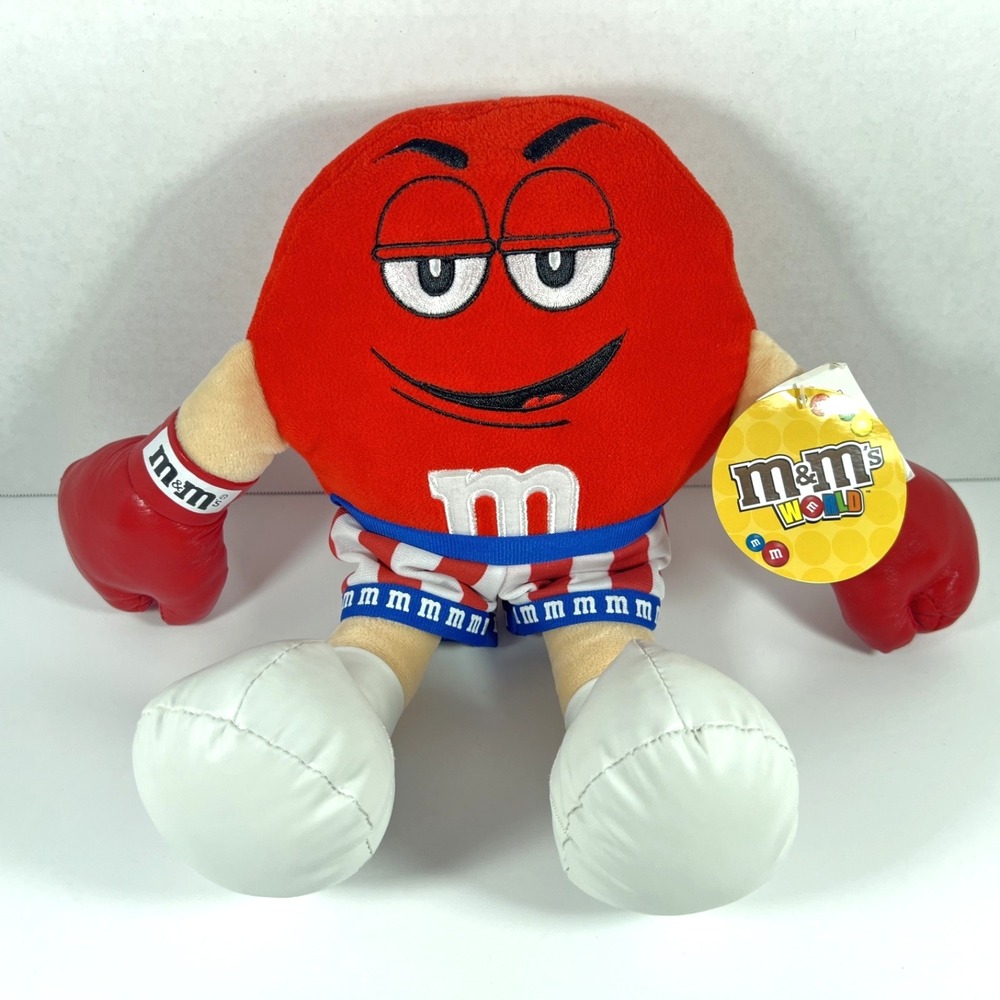 Rare M&M Red Rocky Balboa Plush Collectible Boxing Character Toy‎ w/ Tags